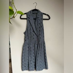 Top Shop Blue Lace Dress Size 10 Tall. Hardly worn.